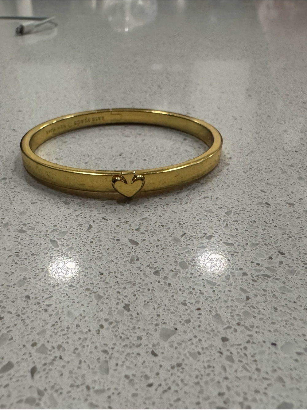 kate spade Gold Heart Hinged Bangle Bracelet